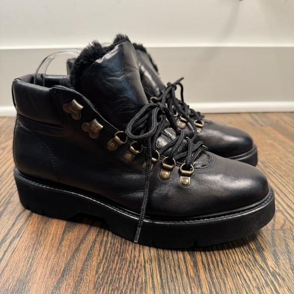 Boemos black leather boots made in Italy size 39/9 - Picture 1 of 9